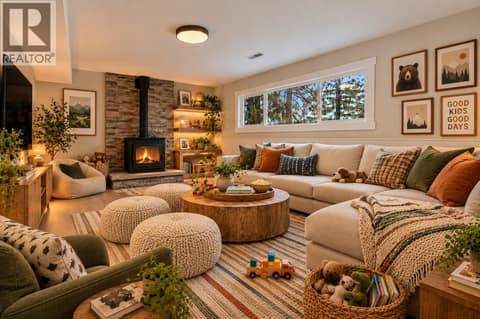 Virtually staged family room at 10551 Sherman Drive, Lake Country East / Oyama