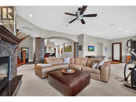 Lower level recreation/entertainment space at 734 Marin Crescent, Upper Mission, Kelowna