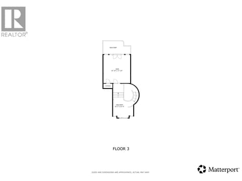 Top level loft floor plan at 734 Marin Crescent, Upper Mission, Kelowna