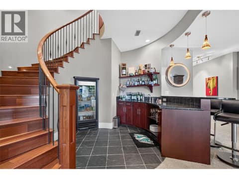 Wet bar for ease of entertaining at 734 Marin Crescent, Upper Mission, Kelowna