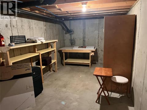 Basement area at bottom of stairs at 3900 27 Avenue Unit# 74, Westmount, Vernon