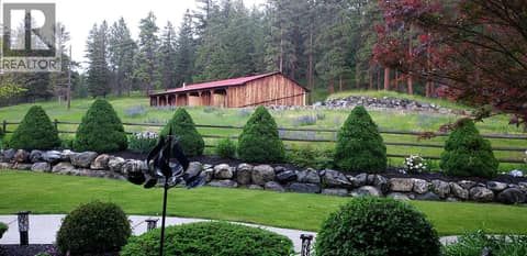 View of the Barn from the House looking East at 5705 Upper Booth N Road, Ellison, Kelowna