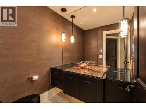 Lower Level Powder Room at 706 Highpointe Court, Glenmore, Kelowna