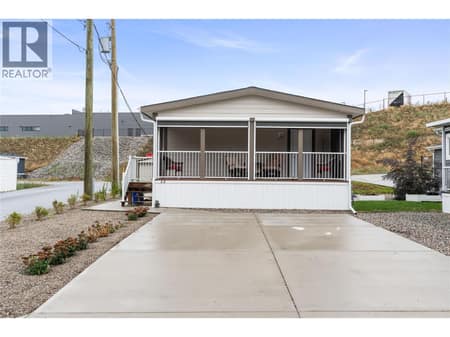Front deck with Automatic Privacy Screen Blinds at 4701 Pleasant Valley Road Unit# 13, Harwood, Vernon