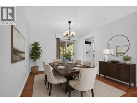 Dining room with access to the patio *virtually staged* at 1420 Graham Road, Rutland South, Kelowna