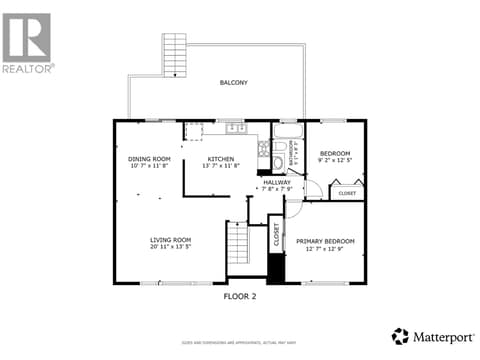 Upper level floor plan at 1420 Graham Road, Rutland South, Kelowna