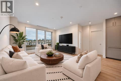 Virtually Staged Living Room at 3300 Lakeshore Drive Unit# 418, Lower Mission, Kelowna