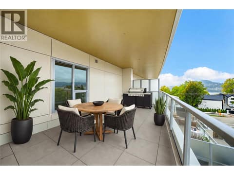 Virtually Staged Terrace at 3300 Lakeshore Drive Unit# 418, Lower Mission, Kelowna