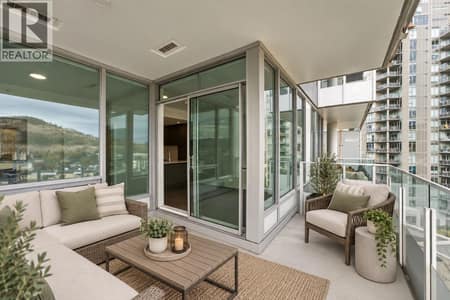 Virtually Staged - Balcony at 1181 Sunset Drive Unit# 701, Kelowna North