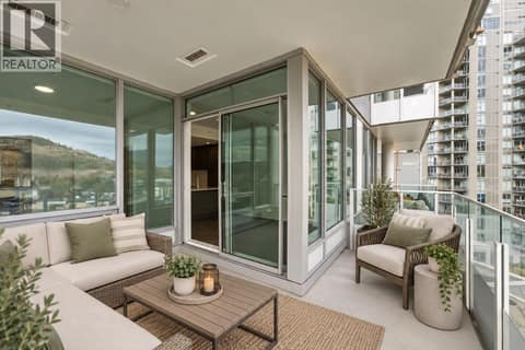 Virtually Staged - Balcony at 1181 Sunset Drive Unit# 701, Kelowna North