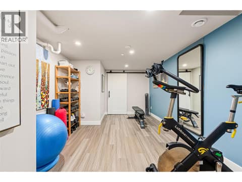 Basement gym - access through garage at 3887 Gallaghers Parkway, South East Kelowna