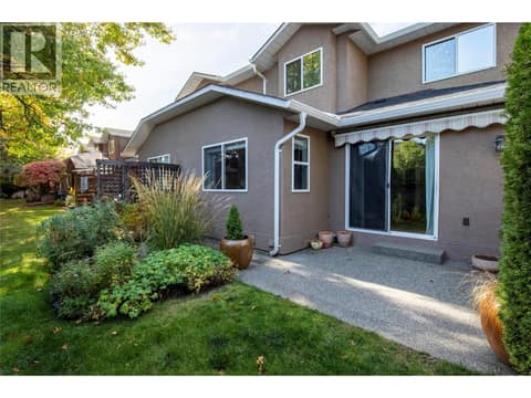Back yard Patio at 535 Glenmeadows Road Unit# 16, North Glenmore, Kelowna