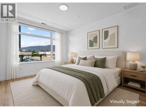 Primary Bedroom - virtually staged to show possibilities. Photos of a similar home in the community. at 2760 Olalla Road Unit# 208, Lakeview Heights, West Kelowna