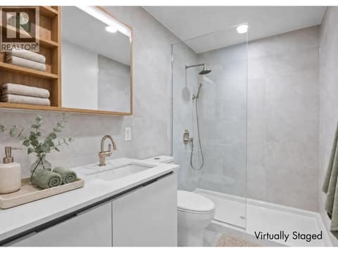Primary Ensuite - virtually staged to show possibilities. Photos of a similar home in the community. at 2760 Olalla Road Unit# 208, Lakeview Heights, West Kelowna