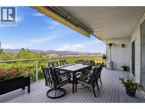 Private patio with gorgeous views at 724 Lone Pine Drive, Black Mountain, Kelowna