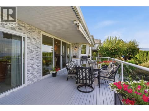 Private patio with gorgeous views at 724 Lone Pine Drive, Black Mountain, Kelowna