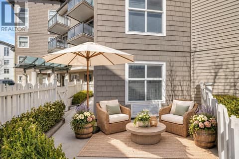 Virtually staged patio at 533 Yates Road Unit# 100, North Glenmore, Kelowna