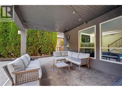 Downstairs Covered Patio at 2512 Selkirk Drive, Dilworth Mountain, Kelowna