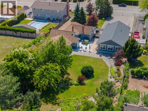 Aerial view from back yard looking towards the front. at 860 Fairview Road, Oliver