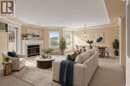 Living & dining room virtually staged at 3300 Centennial Drive Unit# 303, City of Vernon