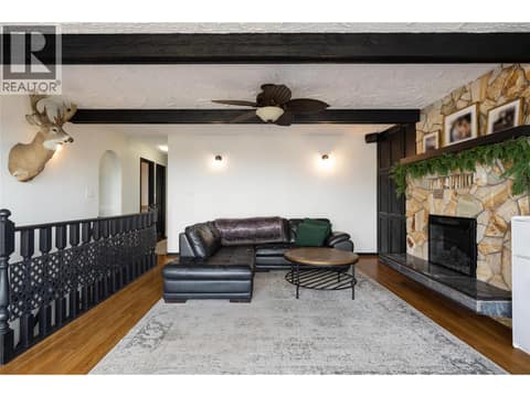 Main Home: Upper Level Fireplace and Living Room at 152 Lindsay Road, Middleton Mountain Vernon