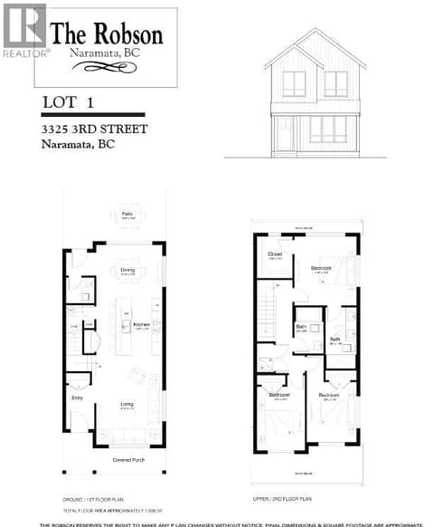 Lot 1 Floor Plan * Subject to Change at 3325 3rd Street Unit# Lot 1, Naramata Village
