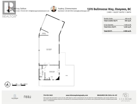 Floor Plan - Garage & Studio Stuite at 1370 Bullmoose Way, Osoyoos Rural
