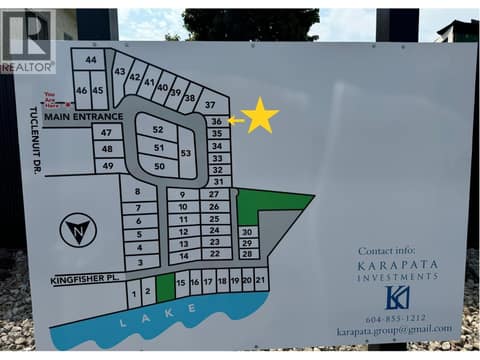 Park map showing home location at 6778 TUCELNUIT Drive Unit# 36, Oliver