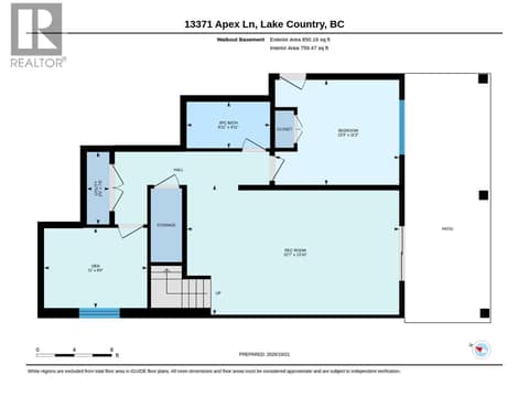 Basement floor plan at 13371 Apex Lane, Lake Country East / Oyama