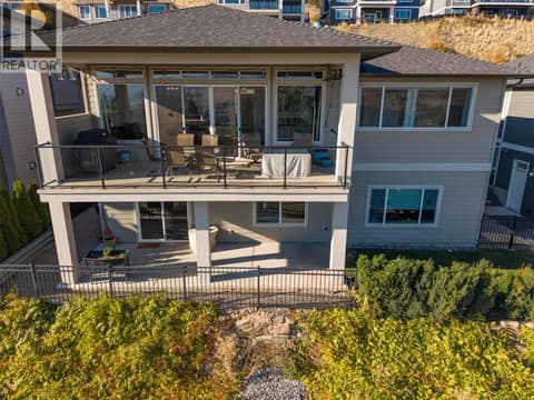 Fenced backyard with side entrance to suite. Just enough grass for your pets! at 13371 Apex Lane, Lake Country East / Oyama