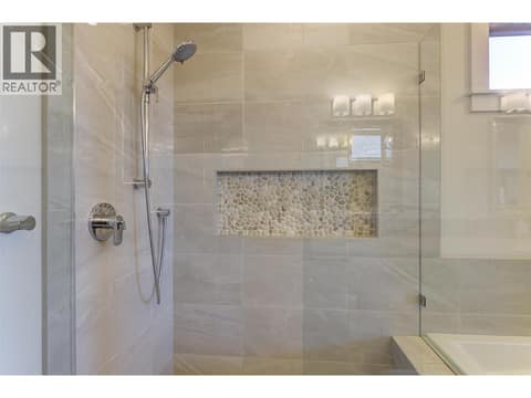 Glass enclosed, tile shower at 13371 Apex Lane, Lake Country East / Oyama