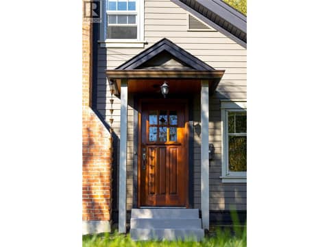 Front entry door at 4004 Pleasant Valley Road, Harwood, Vernon