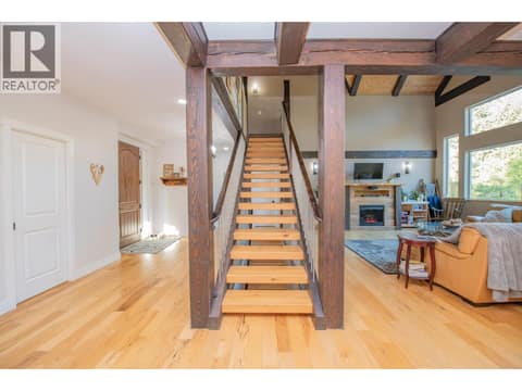 Heading upstairs at 342 Lumby Mabel Lake Road, Mabel Lake South, Lumby