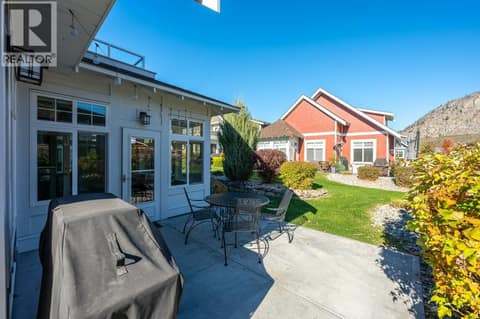Back north-facing patio at 2450 Radio Tower Road Unit# 70, Oliver Rural